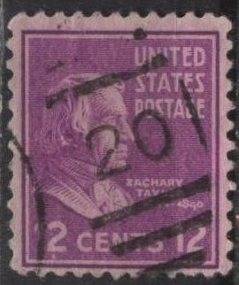 US 817 (used) 12¢ Zachary Taylor, brt violet (1938)