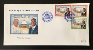 Ivory Coast 2020 FDC 1st Day Joint Issue Vatican 50 Years Pope President