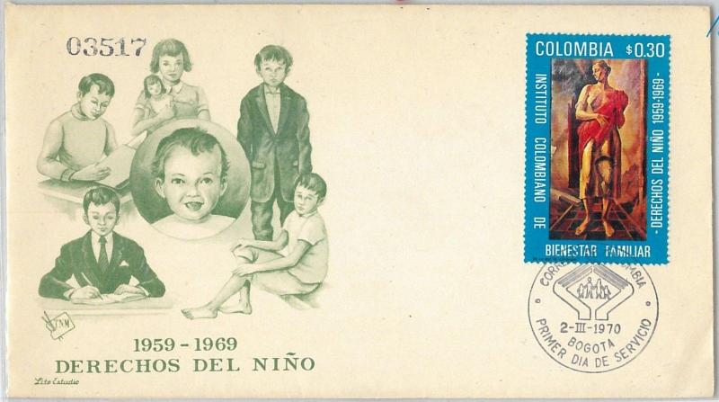 61527 - COLOMBIA - POSTAL HISTORY -  FDC COVER:   Children RIGHTS   1970