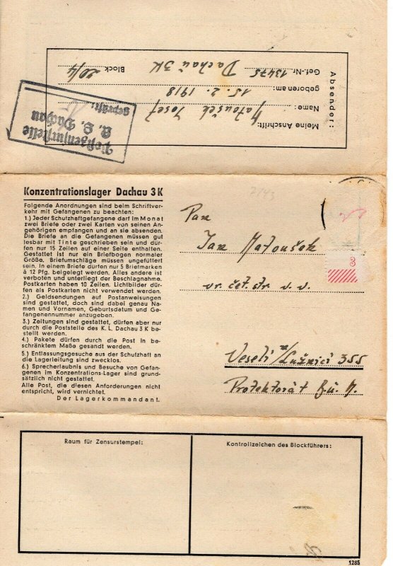 DACHAU GERMANY  1943   FDC8743