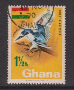 Ghana   #287  used 1967  1 1/2np  kingfisher bird