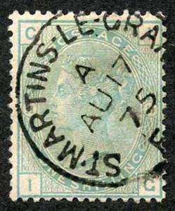 SG150 1/- Green Plate 11 Wmk Spray St Martins le Grand CDS