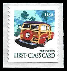 PCBstamps   US #3522 (15c)Woody Wagon, coil, MNH, (7)