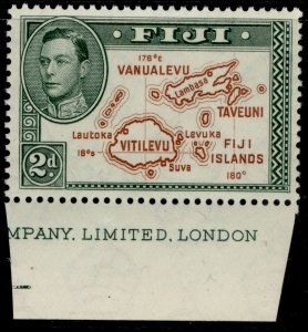 FIJI GVI SG254, 2d brown & green, NH MINT. Cat £25.