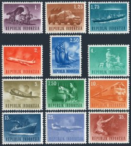 Indonesia 626-637,MNH. Michel 435-438. Transportation 1964.Oxcart,Trailer truck,