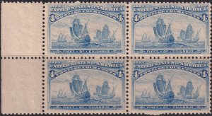 #233 Mint NH, VF, Block of 4 (CV $725+) (CV $150 - ID30317) - Joseph Luft