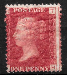 GB QV SG44, 1d lake-red PLATE 160 (TH), MNH  MINT. OG Cat £45.