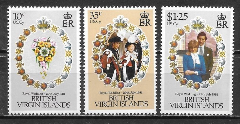 Virgin Islands 406-8 Diana Wedding set MNH (lib)