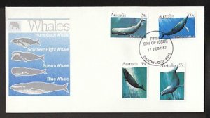 Australia 821-824 Whales 821-824 U/A FDC