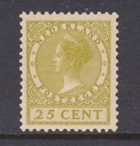 Netherlands Sc 155 MNH. 1925 25c olive bister Queen, fresh, bright, F-VF