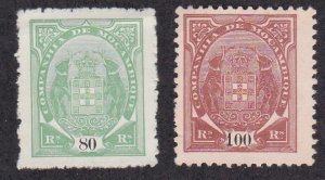 Mozambique Company # 18 & 19d, Coat of Arms, No Gum, 1/3 Cat.