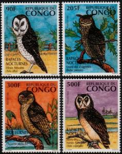✔️ CONGO 1996 -  FAUNA BIRDS BIRDS OF PRAY OWLS - MI. 1458/1461 ** MNH [CG001a]