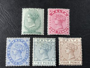 MALTA # 8-12-MINT/HINGED-----PART SET----THIN ON 4P-----1885