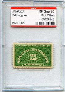 US SCOTT #QE4 MINT-XF-SUP-OG-NH GRADED 95 PSE ENCAPSULATED (9/16/24 GP)