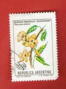 ARGENTINA SCOTT#1352 1982 5000p FLOWER -USED