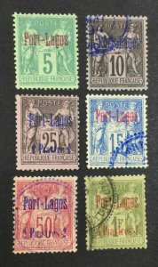 MOMEN: FRENCH COLONIES IN PORT LAGOS SC #1-6 1893 USED / 1 MINT OG H LOT #62647