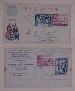 FIJI  2 DIFF. FDC UPU 1949