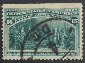 US #238 USED $85 LOT #7679