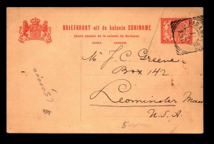 Suriname 1910 Postal Card Used to USA - L11470