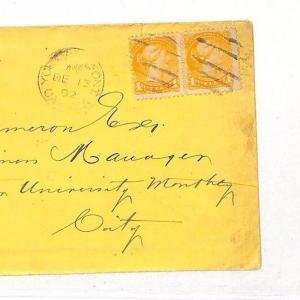 UU511 1892 Canada Toronto Cover SMALL QUEENS Franking {samwells-covers}