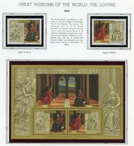 VATICAN CITY 2005  COMPLETE YEAR SET STAMPS WITH BOOKLET  MINT NH ON ALBUM PAGES