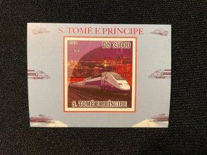 Sao Tome & Principe 2009 : High Speed Train - MNH S/S VF IMPERFO