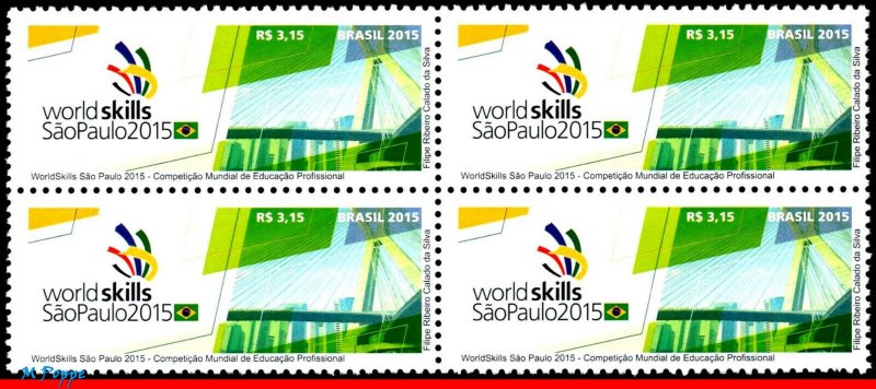 3295 BRAZIL 2015, WORLDSKILLS SAO PAULO, WORLD´S COMPETITTION, BRIDGE, BLOCK MNH