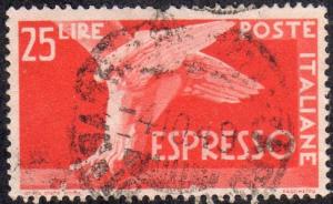 Italy E22 - Used - 25L Winged Foot / Special Delivery (1947) (cv $0.60)