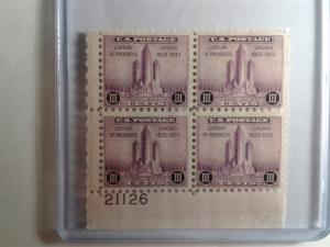 SCOTT # 729 PLATE BLOCK GEM MINT NEVER HINGED   1933