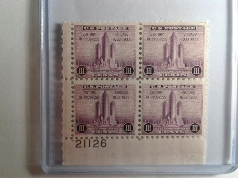 SCOTT # 729 PLATE BLOCK GEM MINT NEVER HINGED   1933