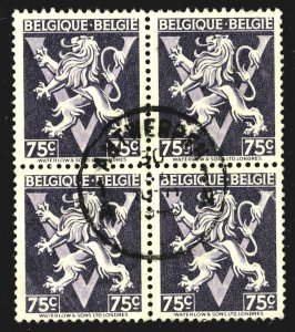 Belgium 327 block of 4 -  used - SON