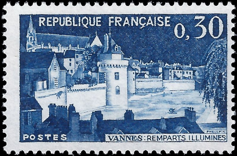 France 1962 Sc 1025 MNH Vannes, Illuminated Walls