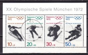 Germany, Scott cat. B475a. Sapporo Olympics s/sheet. Canceled.