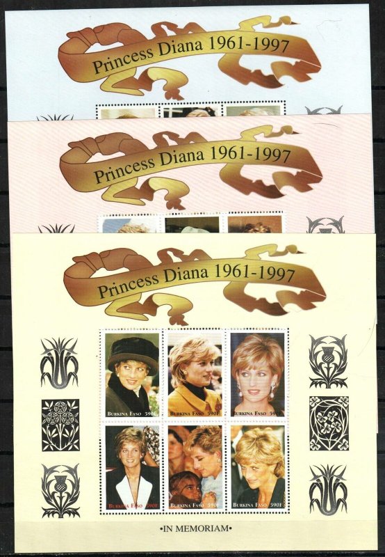Burkina Faso Stamp 1091-1093  - Princess Diana