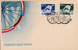 Poland Scott 727-8 Peace Bicycle Race First Day Cover.  Sports