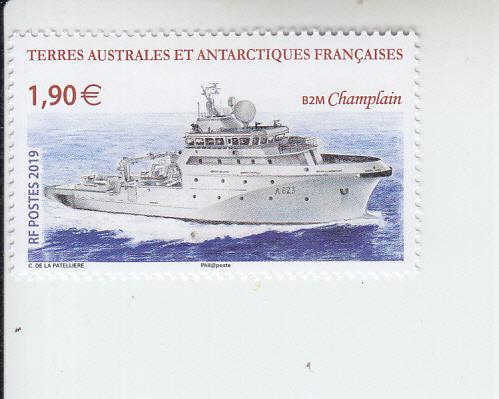 2019 FSAT Fr Antarctic The Champlain Ship (Scott 607) MNH