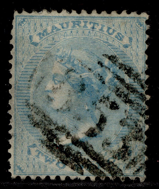 MAURITIUS QV SG47, 2d blue, USED. Cat £55. NO WMK 