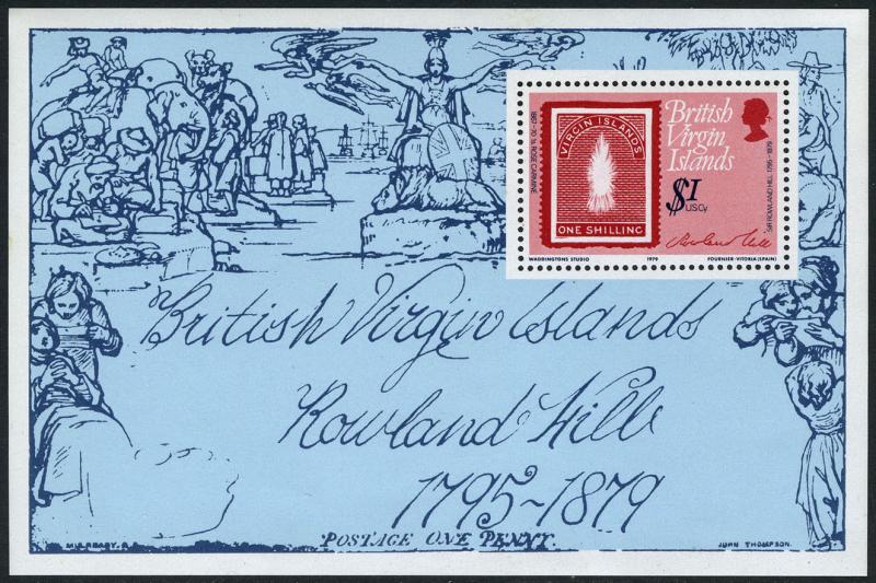 Virgin Islands 363 S/S, MNH. Sir Rowland Hill. Stamp on Stamp, 1979