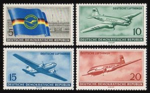 Germany-GDR 280-283, hinged. Mi 512-515. Passenger service of German Lufthansa.