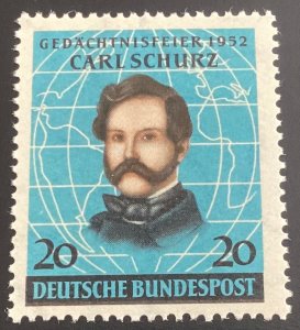 Germany #691 Mint Never Hinged Journalist, Revolutionary Carl Schurz 1952