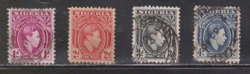 NIGERIA Scott # 65-8 Used - KGVI Definitives