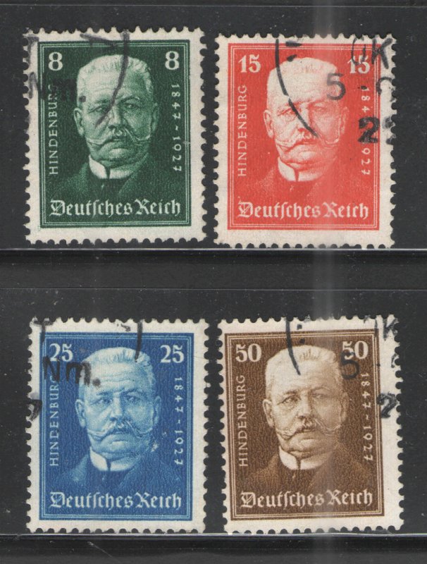 Germany - Weimar Era 1927 Sc# B19-B22 Used G/VG - Hindenburg 80th Bday