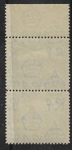 Antigua 1943 KGVI  2-1/2d ultra PAIR, sg 102/ Sc 88. MNH, margin pair, VF (a1441