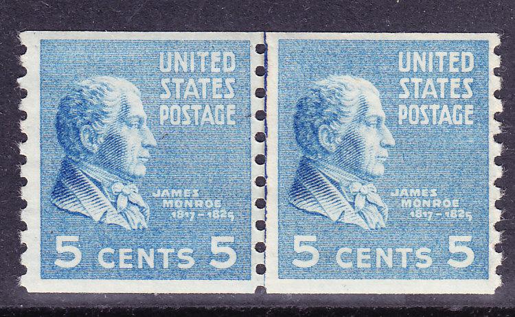 1939 Presidential Coils-Line Pairs Scott 845 VF/NH