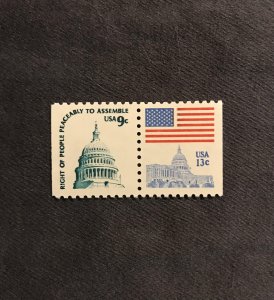 Scott 1623Be, MNH, attached pair, perf 10 variety