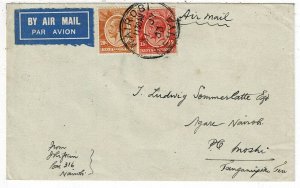 Kenya & Uganda 1933 Nairobi cancel on internal airmail cover to Moshi