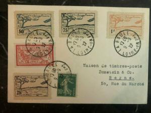 1922 La Baule France Early Airmail Cover to Bern Switzerland Local Issue Stamps