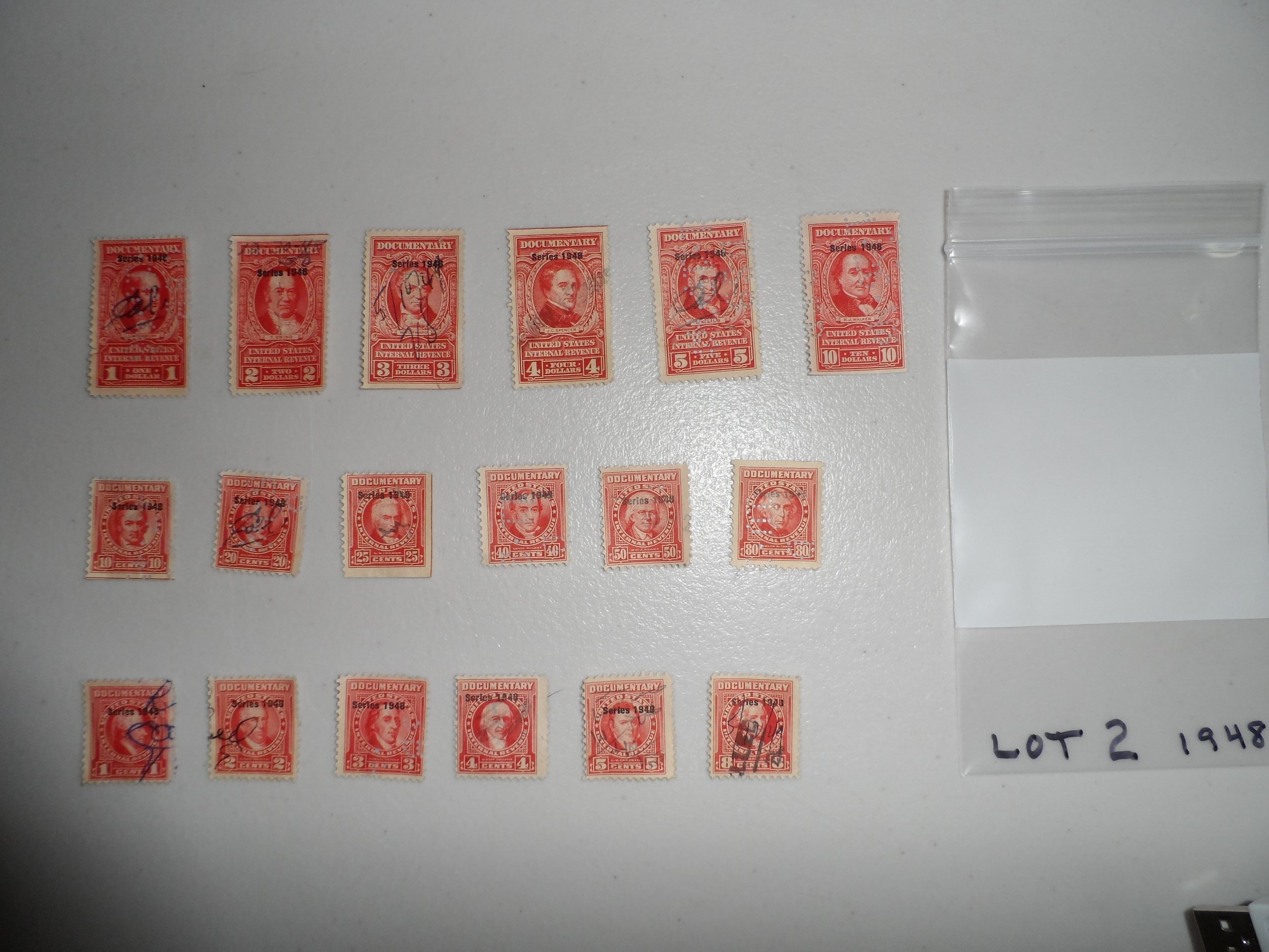 R486R503 Documentary IR lot 2 United States, Revenues Stamp / HipStamp
