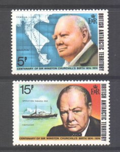 British Antarctic Territory BAT Scott 62/63 - SG61/62, 1974 Churchill Set MNH**