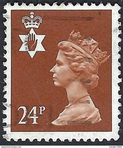 GREAT BRITAIN Northern Ireland 1991 QEII 24p Chestnut Machin SGNI58 FU